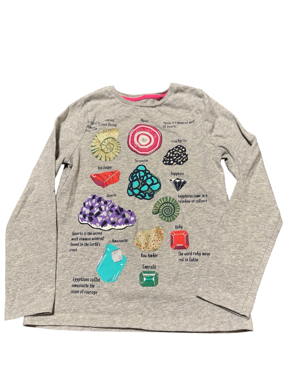 Mini Boden stunning LS shirt with minerals and gems graphics